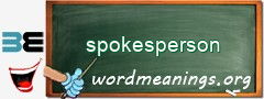 WordMeaning blackboard for spokesperson